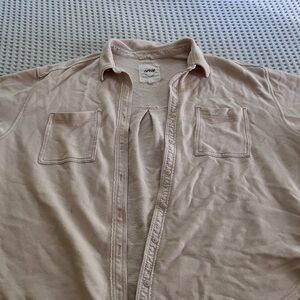 Aerie Women's Casual Button Down Shirt in Beige (OBO)